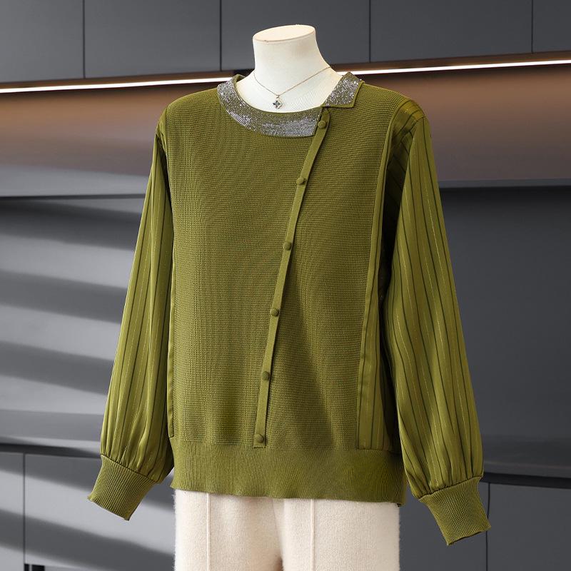 Elegant Ice Silk Gauze Knit Top for Middle-Aged Women - Spring/Autumn 3XL (130-155 lbs) светло-зеленый
Elegant Ice Silk Gauze Knit Top for Middle-Aged Women - Spring/Autumn 3XL (130-155 lbs) светло-зеленый