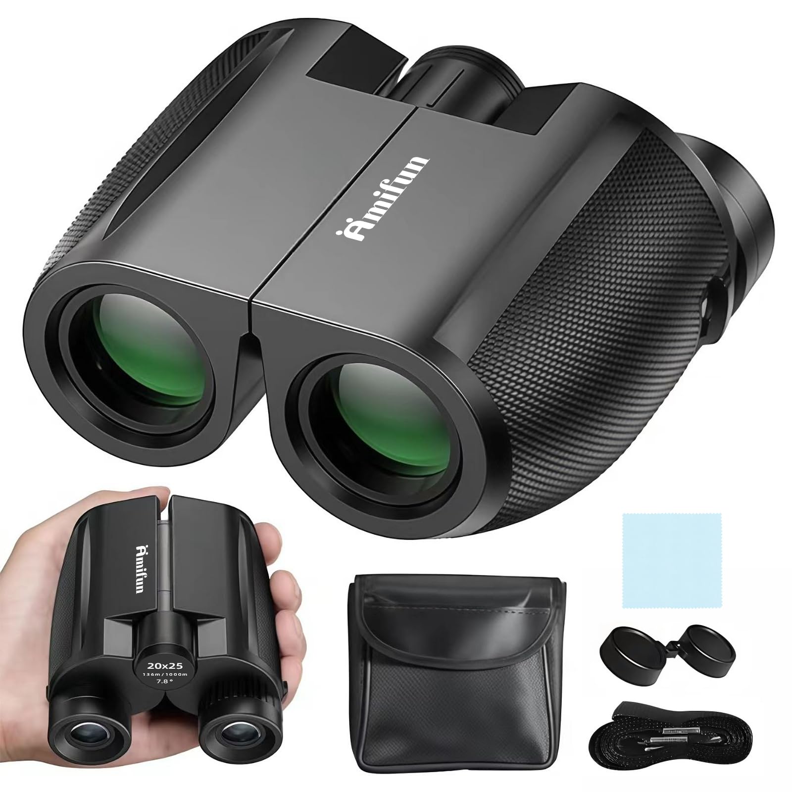 Amifun 20x High Wide Field of Premium BaK4 for Live Binoculars, Compact, Ultra-Lightweight, Magnification, View, Prism, Events, Concerts, Sports, чорний
Amifun 20x High Wide Field of Premium BaK4 for Live Binoculars, Compact, Ultra-Lightweight, Magnification, View, Prism, Events, Concerts, Sports, чорний