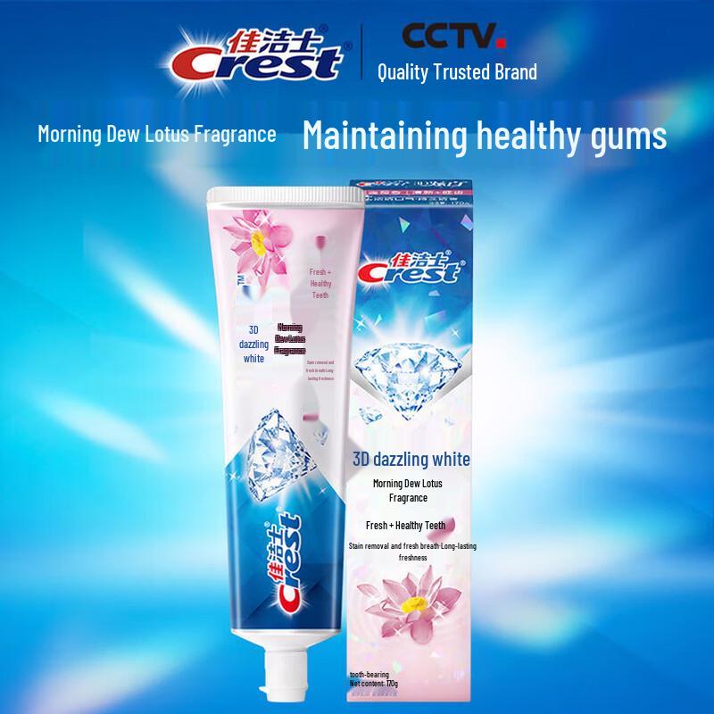 Crest 3D White Morning Dew Lotus Scent Toothpaste
Crest 3D White Morning Dew Lotus Scent Toothpaste