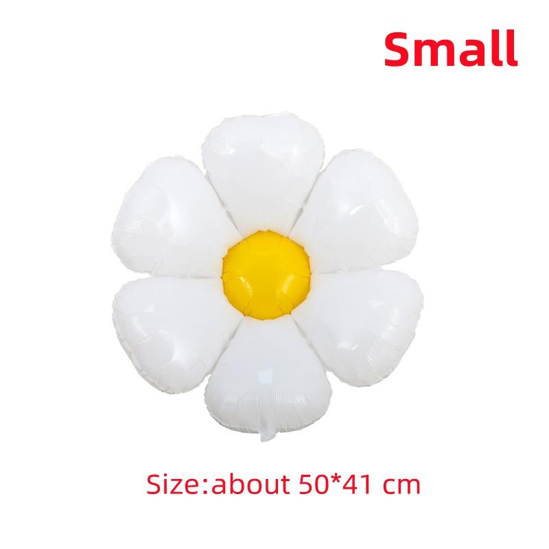 5 шт., 3 размера, воздушный шар из фольги с белым цветком ромашки, воздушные шары в виде подсолнуха, игрушки, реквизит для фотографий, украшения для свадьбы, дня рождения S 5PCS