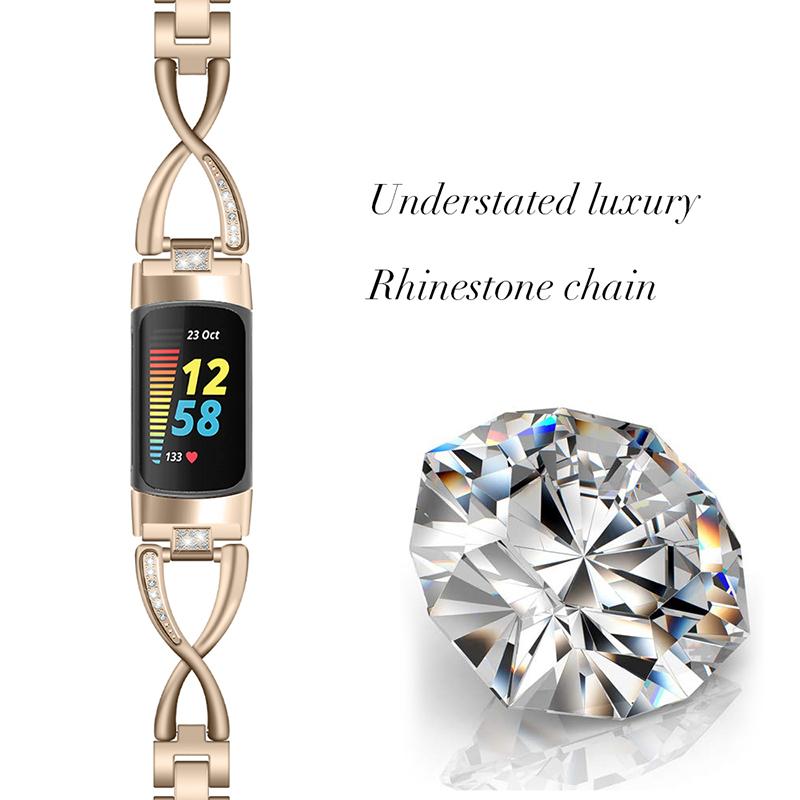 Hollow X Design Rhinestone Decor Women Watch Strap Metal Bracelet for Fitbit Charge 6/5 Retro Gold
Hollow X Design Rhinestone Decor Women Watch Strap Metal Bracelet for Fitbit Charge 6/5 Retro Gold