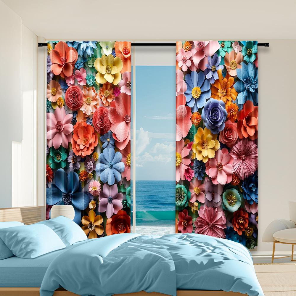Set Of 2 Versatile Polyester Transparent Curtains Home Decoration Colorful Floral Use Bedrooms Living Rooms Curtain Ideal For Sitting Room W100*H70(CM)-Grommet top&1PCS
Set Of 2 Versatile Polyester Transparent Curtains Home Decoration Colorful Floral Use Bedrooms Living Rooms Curtain Ideal For Sitting Room W100*H70(CM)-Grommet top&1PCS
