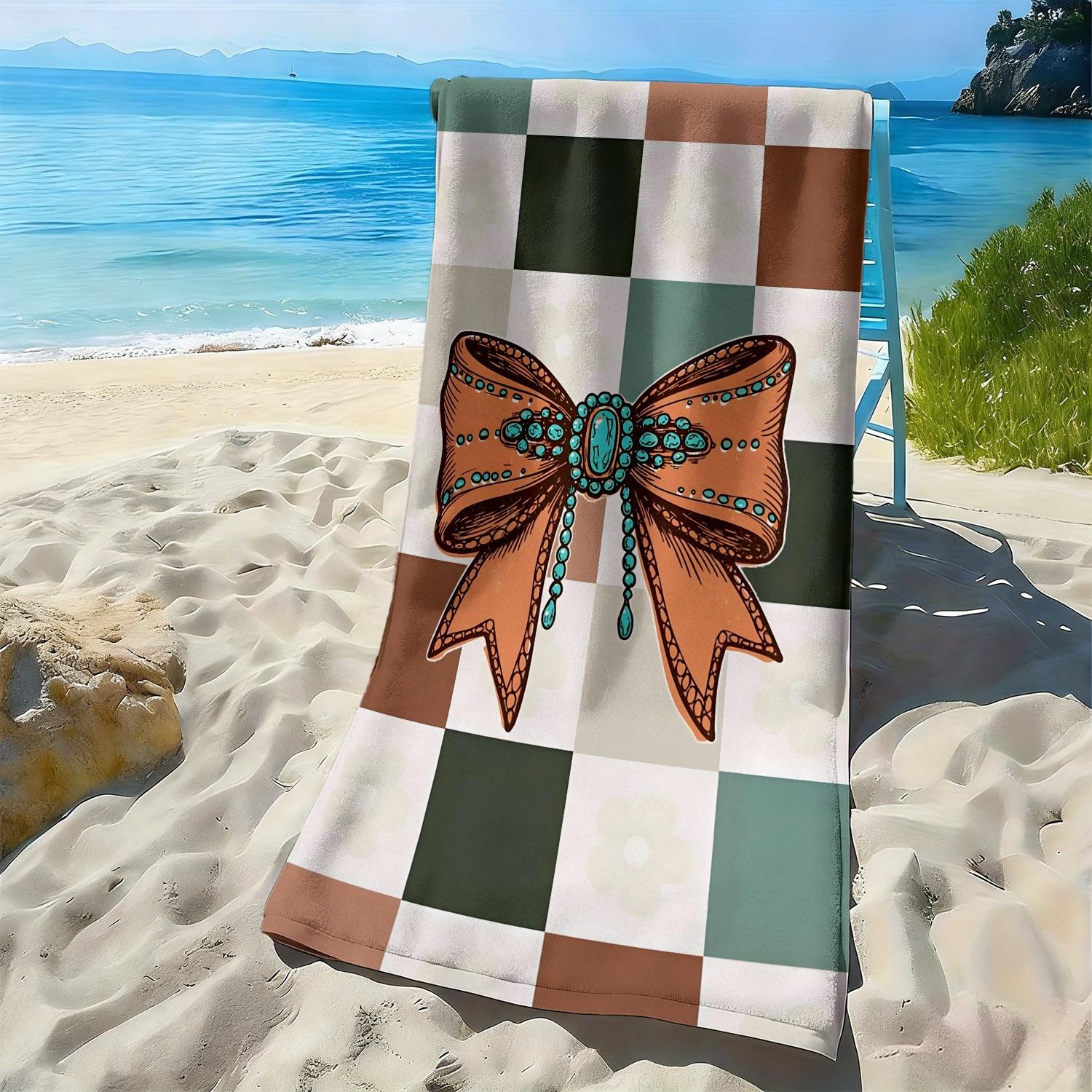 Retro bowknot check pattern polyester microfiber beach towel is highly absorbent, suitable for swimming and beach outings W30*H60(CM)
Retro bowknot check pattern polyester microfiber beach towel is highly absorbent, suitable for swimming and beach outings W30*H60(CM)