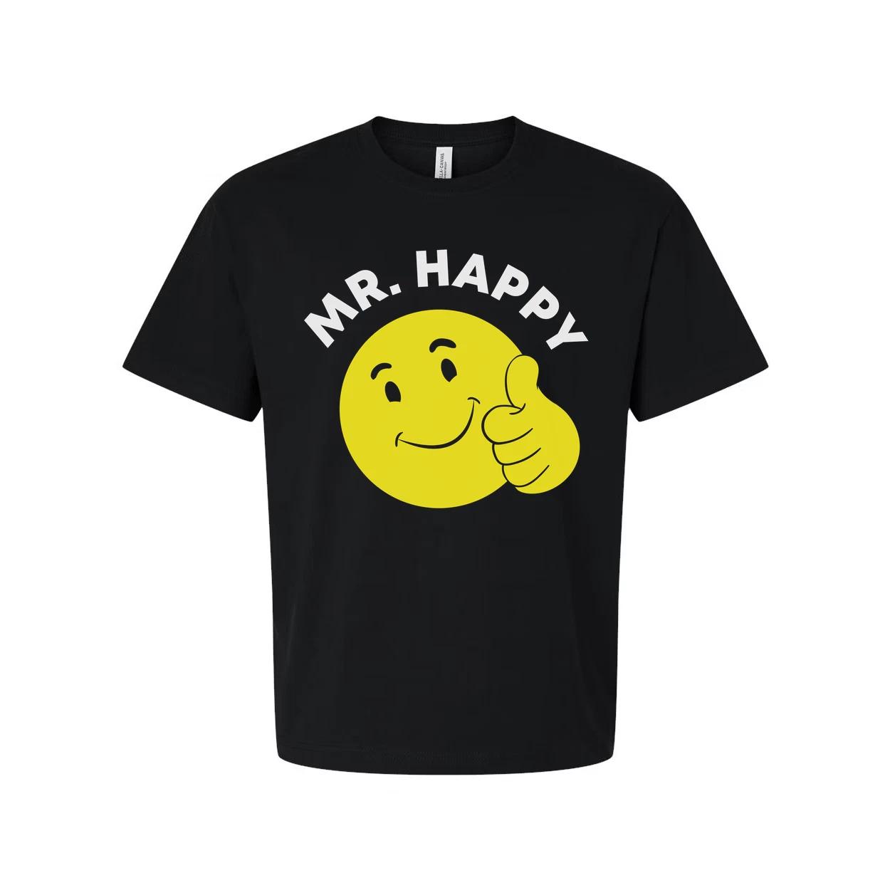 Mr. Happy Yellow Smiley Face Graphic T Shirt Unisex Short Sleeve Cotton Tee With XL
Mr. Happy Yellow Smiley Face Graphic T Shirt Unisex Short Sleeve Cotton Tee With XL