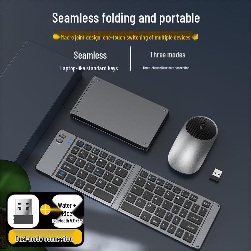 Universal Foldable Mini Keyboard & Mouse Set: Dual Mode Bluetooth & 2.4G, Type-C Charging for Tablets & Phones. Keyboard Only
Universal Foldable Mini Keyboard & Mouse Set: Dual Mode Bluetooth & 2.4G, Type-C Charging for Tablets & Phones. Keyboard Only