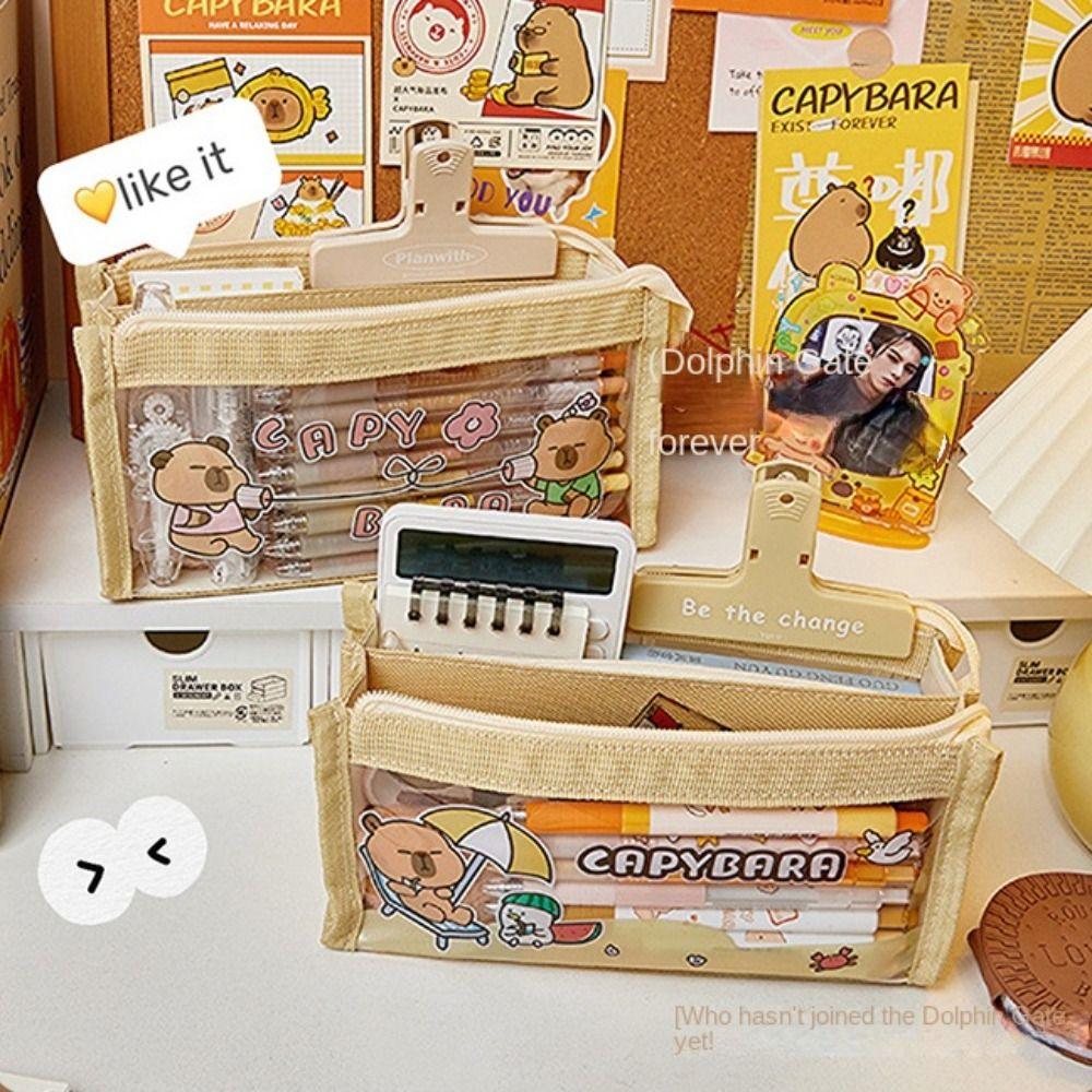 Storage Box Capybara Stationery Bag Transparen Transparent Pen Bag Capybara Pencil Case Office 
Storage Box Capybara Stationery Bag Transparen Transparent Pen Bag Capybara Pencil Case Office