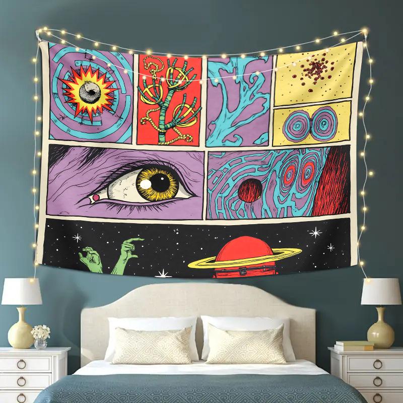Abstract Art Collage Tapestry Eye and Planet Design Modern Wall Hanging Polyester Fabric for Bedroom or Dorm Decor 74x94cm(29x37in)
Abstract Art Collage Tapestry Eye and Planet Design Modern Wall Hanging Polyester Fabric for Bedroom or Dorm Decor 74x94cm(29x37in)