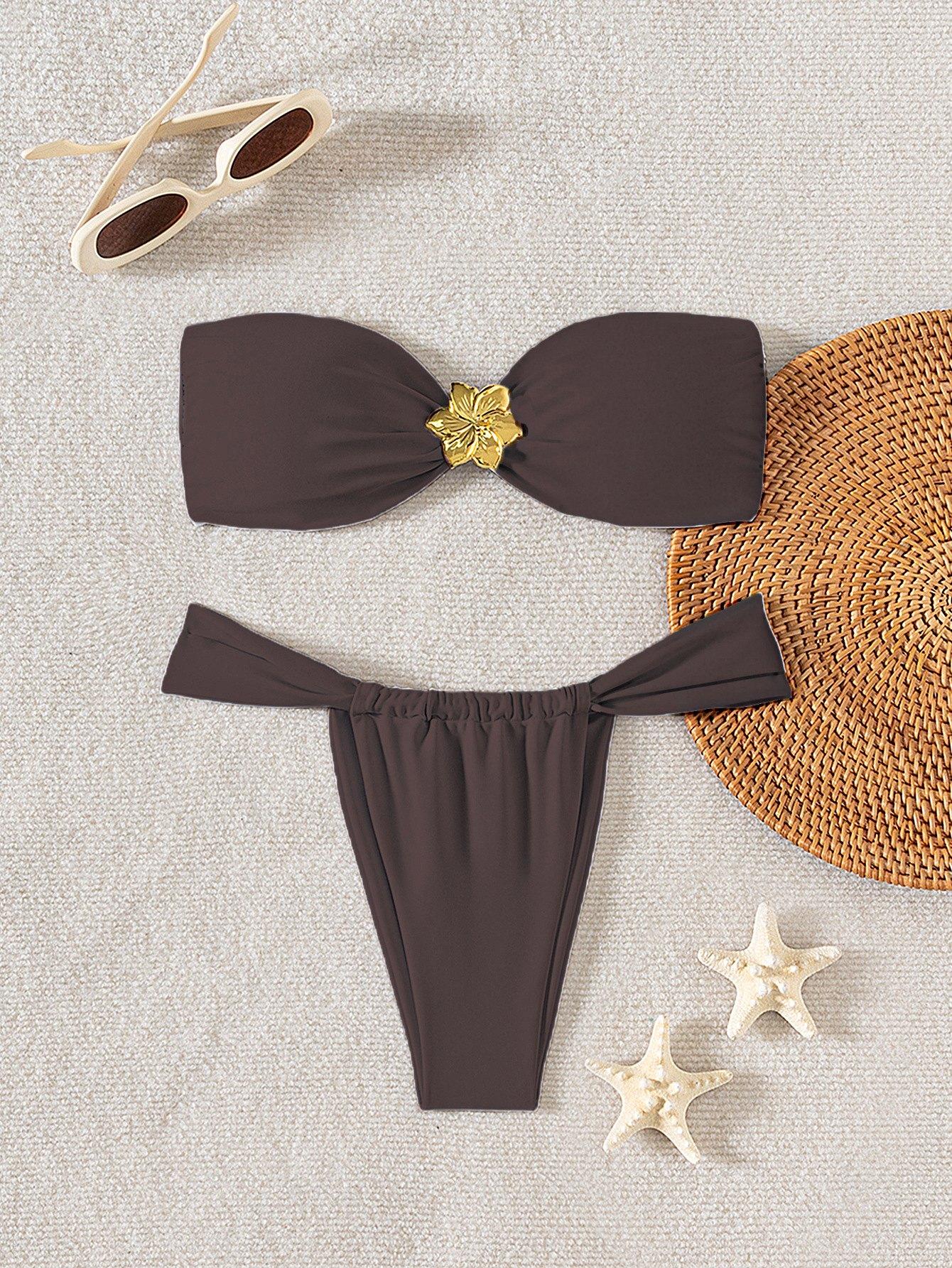 Однотонний купальник бандо без бретелей, сексуальний роздільний бікіні, жіночий купальник XS коричневий
Однотонний купальник бандо без бретелей, сексуальний роздільний бікіні, жіночий купальник XS коричневий