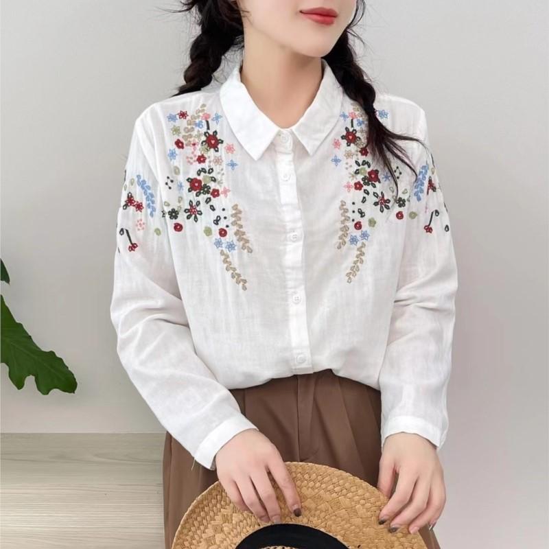 Johnature Женские рубашки с вышивкой и цветочным принтом Топы с отложным воротником и длинным рукавом Блузки Осенние женские рубашки на пуговицах One Size белый
Johnature Женские рубашки с вышивкой и цветочным принтом Топы с отложным воротником и длинным рукавом Блузки Осенние женские рубашки на пуговицах One Size белый