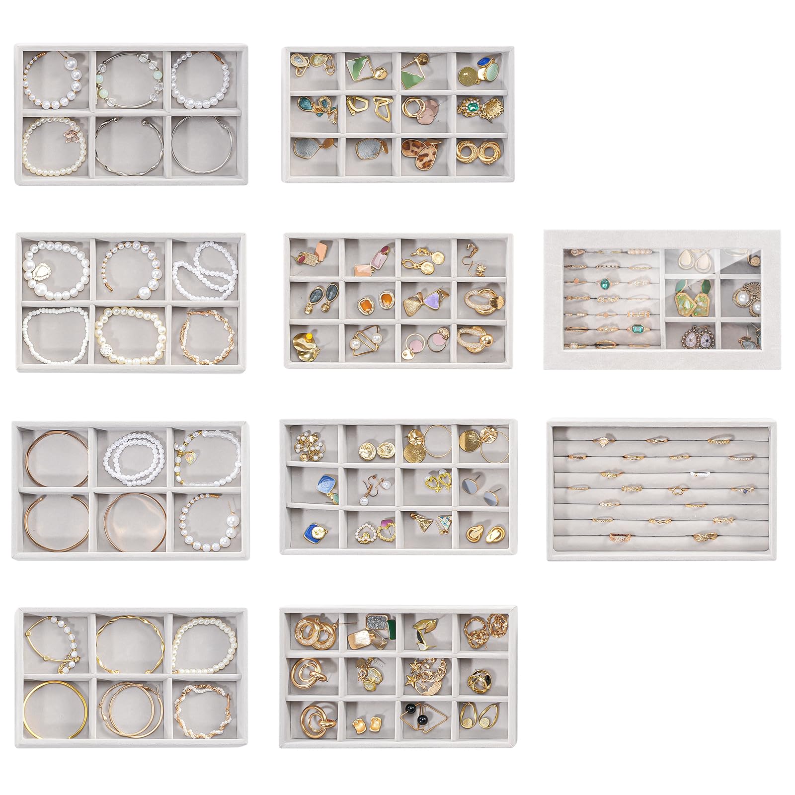 ProCase Jewelry Set of Stackable Jewelry Accessory Cases for Dresser Display Trays with Dividers Trays, 10, Storage, Drawers, сірий колір
ProCase Jewelry Set of Stackable Jewelry Accessory Cases for Dresser Display Trays with Dividers Trays, 10, Storage, Drawers, сірий колір