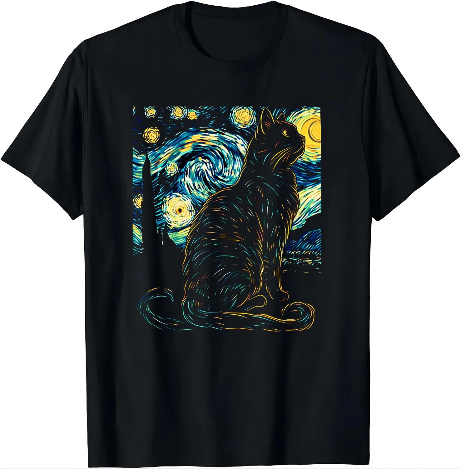 Cat Under The Stars Tee - Van Gogh Style T Shirt Graphic T Shirts Women Men Clothing Tops Camisas Streetwear Ropa De Hombre S
Cat Under The Stars Tee - Van Gogh Style T Shirt Graphic T Shirts Women Men Clothing Tops Camisas Streetwear Ropa De Hombre S