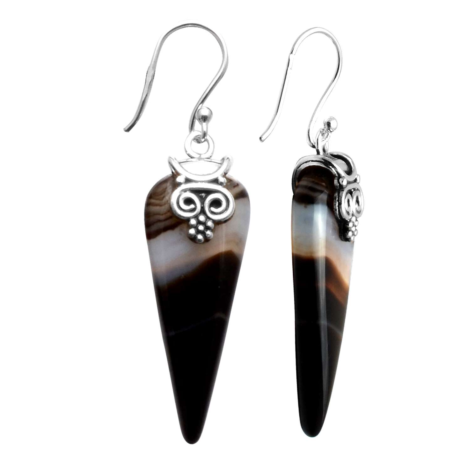 Botswana Agate Gemstone Earrings Solid 925 Sterling Silver Handmade Earrings Jewelry Gift For Women And Girls E-3105 
Botswana Agate Gemstone Earrings Solid 925 Sterling Silver Handmade Earrings Jewelry Gift For Women And Girls E-3105