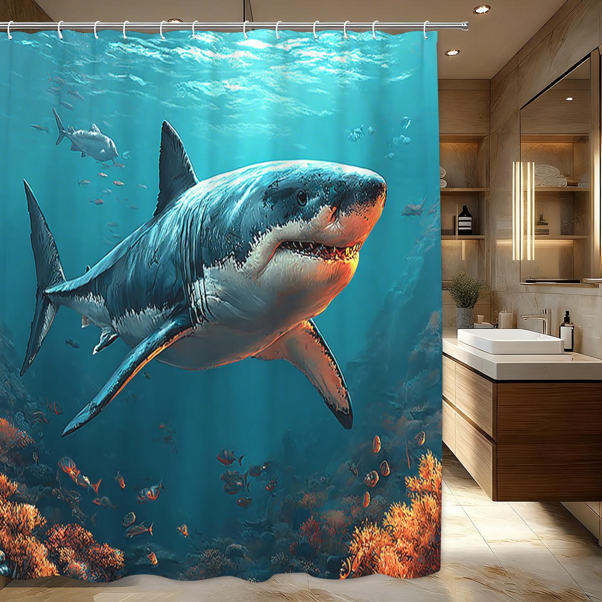 Underwater Themed Polyester Shower Curtain - Marine Creature & Mermaid Designed Bathroom Decorative Curtain W60H190(CM)-1 Pcs
Underwater Themed Polyester Shower Curtain - Marine Creature & Mermaid Designed Bathroom Decorative Curtain W60H190(CM)-1 Pcs