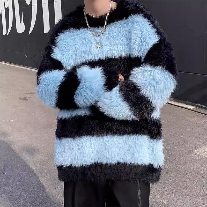 American Retro Color Block Patchwork Faux Mink Fur Knit Sweater Extra Extra Large синий
American Retro Color Block Patchwork Faux Mink Fur Knit Sweater Extra Extra Large синий