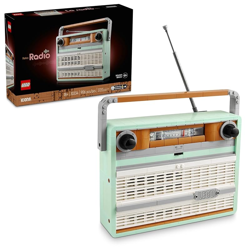 LEGO Icons radio building set for adults - Home decoration for bedroom, living room and desk Sound effects & smartphone integration vintage aesthetics
LEGO Icons radio building set for adults - Home decoration for bedroom, living room and desk Sound effects & smartphone integration vintage aesthetics