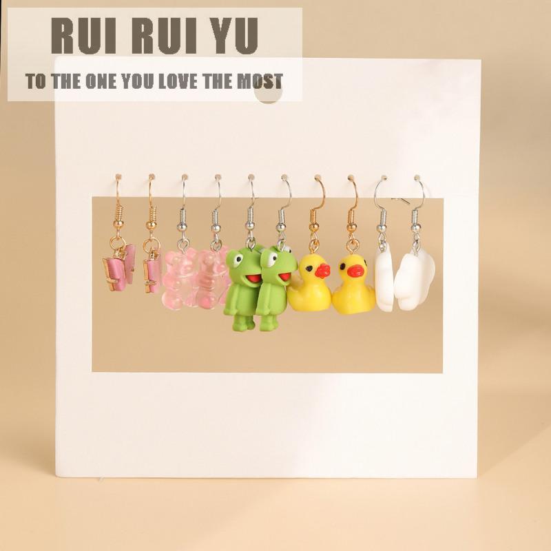 RUI RUI YU, 5 пар серег, креативная личность, забавная утка, белое облако, бабочки, медведь, кулон, набор серег
RUI RUI YU, 5 пар серег, креативная личность, забавная утка, белое облако, бабочки, медведь, кулон, набор серег