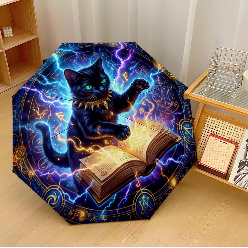 Magic Cat with Rainbow Stars Printed umbrella windproof folding umbrella portable sun and rain umbrella suitable for gifting
Magic Cat with Rainbow Stars Printed umbrella windproof folding umbrella portable sun and rain umbrella suitable for gifting