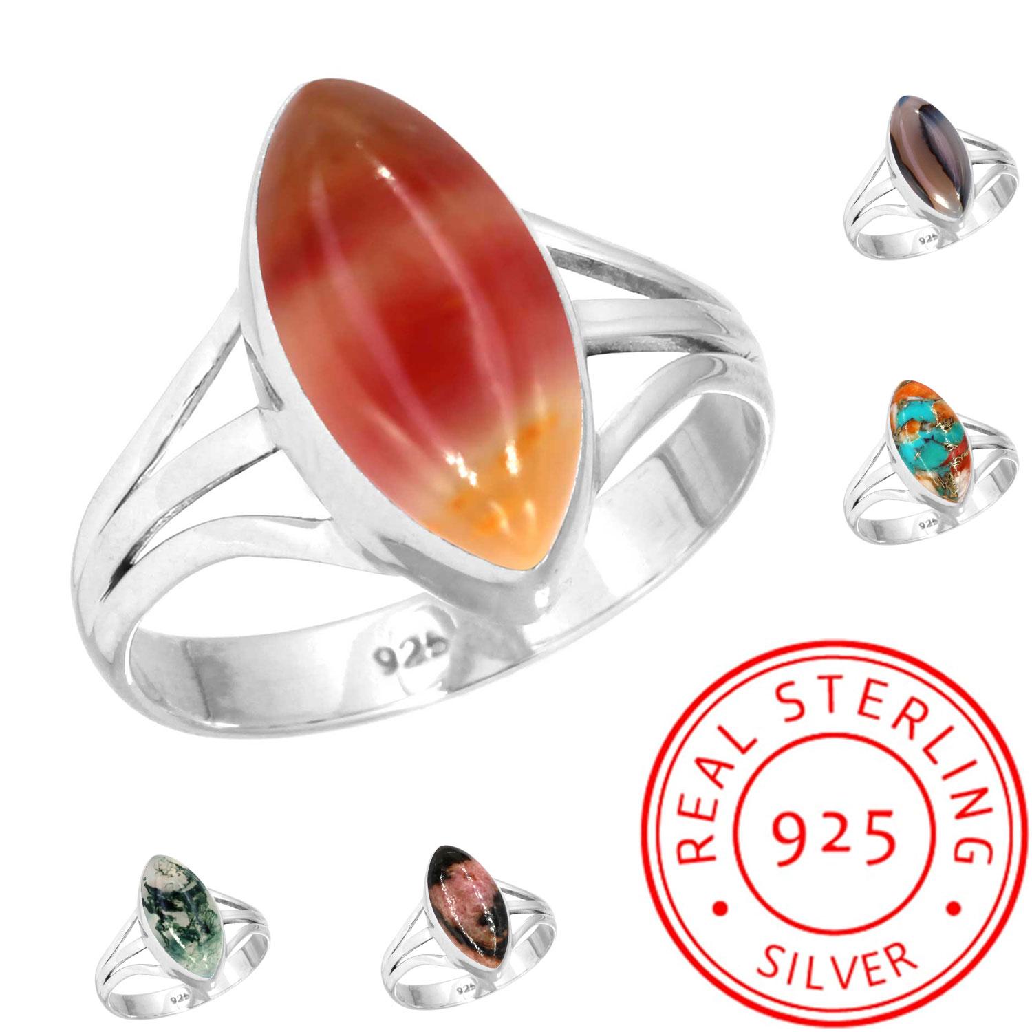 925 Sterling Silver Ring Women Gemstone Handmade Jewelry Valentine s Day Gift Mookaite Montana Agate Moss Agate Spiny Oyster Rhodonite Shiva Eye 5
925 Sterling Silver Ring Women Gemstone Handmade Jewelry Valentine s Day Gift Mookaite Montana Agate Moss Agate Spiny Oyster Rhodonite Shiva Eye 5