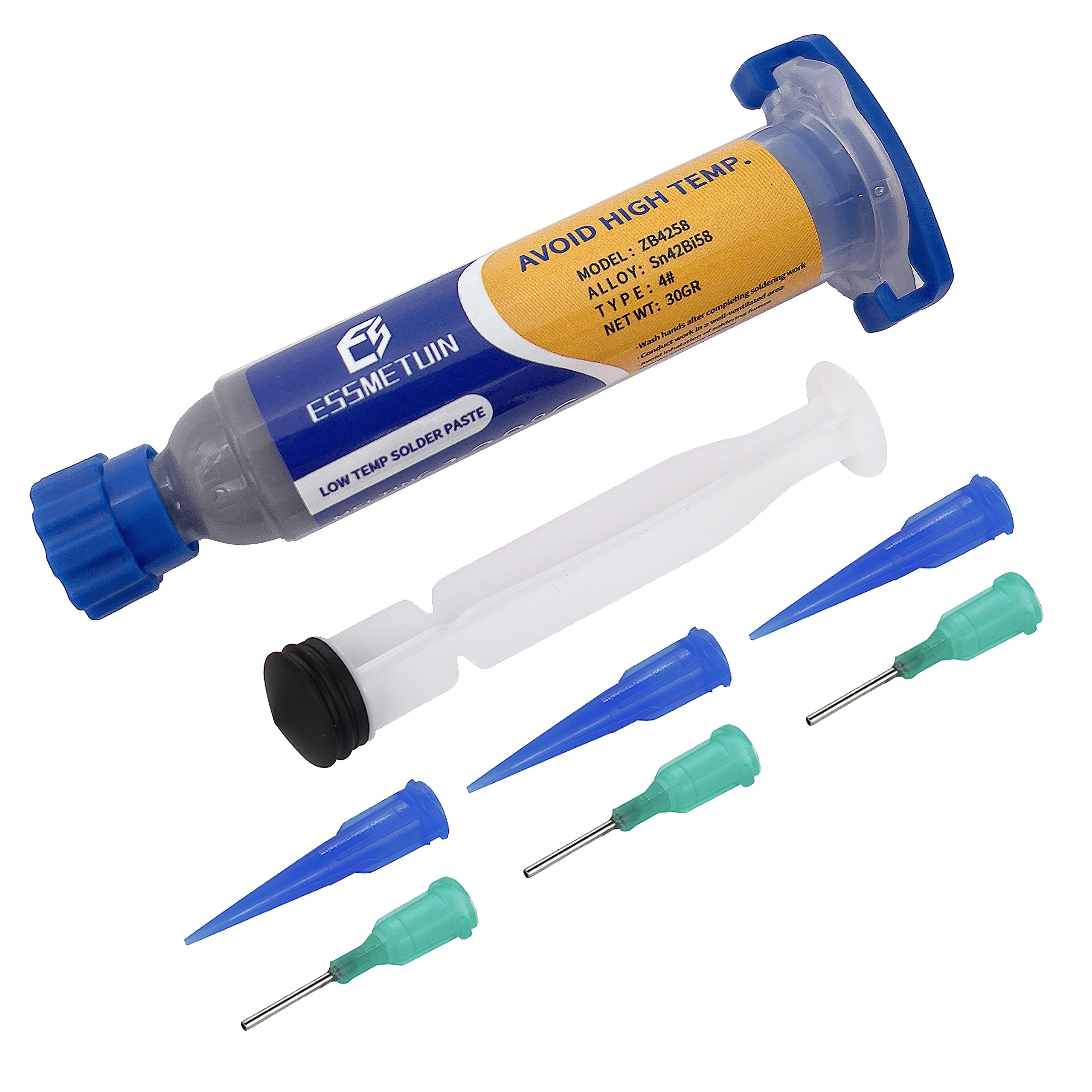 Lead Free Solder No Clean Solder Paste for Melting Point Paste, CPU/Electronic Repair, 138℃ (Sn42Bi58, 30g)
Lead Free Solder No Clean Solder Paste for Melting Point Paste, CPU/Electronic Repair, 138℃ (Sn42Bi58, 30g)