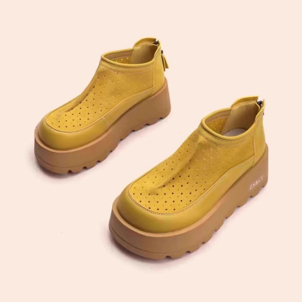 Thick-soled heightening retro muffin shoes small short boots 2025 new summer hollow Martin boots leather cigarette boots 40 жовтий
Thick-soled heightening retro muffin shoes small short boots 2025 new summer hollow Martin boots leather cigarette boots 40 жовтий