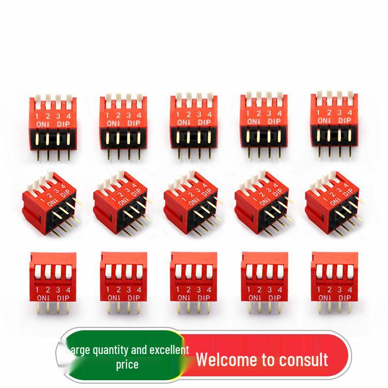 TELESKY 4-Position Red-Gold Plated Side Actuated DIP Switch, 2.54mm Pitch
TELESKY 4-Position Red-Gold Plated Side Actuated DIP Switch, 2.54mm Pitch