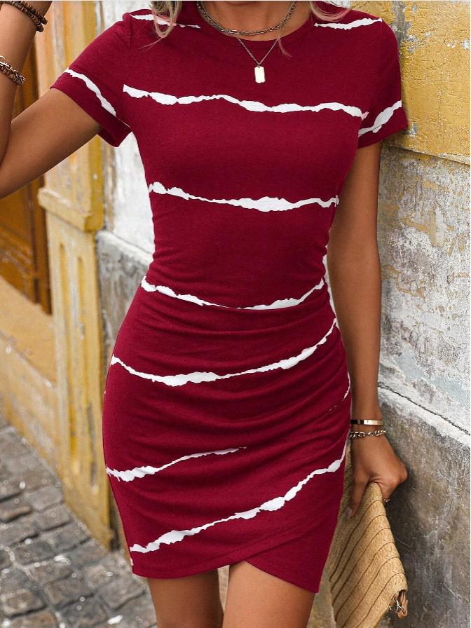 2026 Women s Elegant Striped Short Sleeve Slim Fit Casual Dress - European American Style Small вина червоного кольору
2026 Women s Elegant Striped Short Sleeve Slim Fit Casual Dress - European American Style Small вина червоного кольору