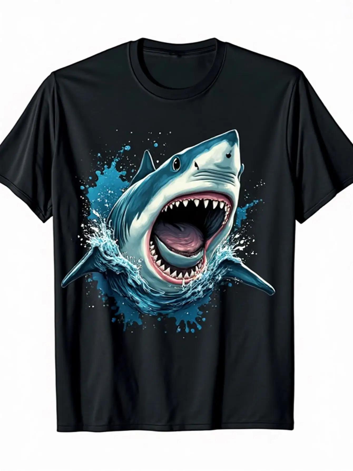 Shark Bursting Water Graphic Tee Unisex Breathable Cotton Round Neck Casual Beach TShirt 4XL
Shark Bursting Water Graphic Tee Unisex Breathable Cotton Round Neck Casual Beach TShirt 4XL
