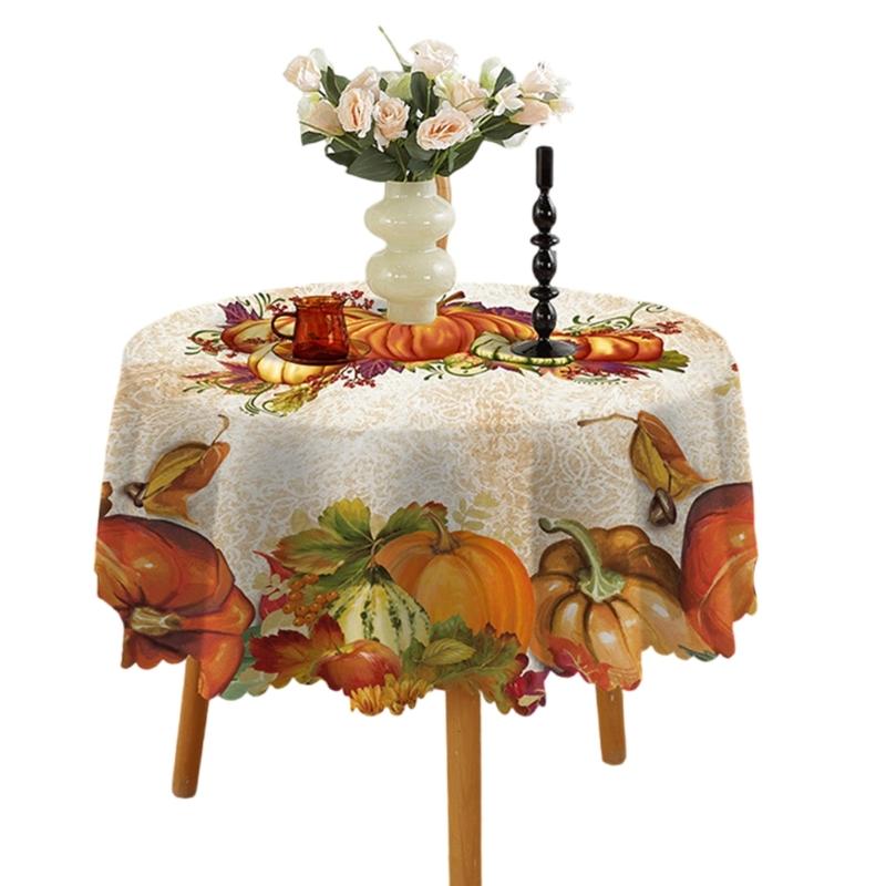 150cm Round Table Cloth Polyester Tablecloth with Pumpkin and Maple Leaves Designing for Fall Gatherings
150cm Round Table Cloth Polyester Tablecloth with Pumpkin and Maple Leaves Designing for Fall Gatherings
