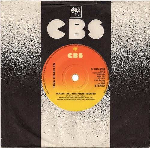 7inch Record TINA CHARLES - Makin All The Right Moves SCBS6594 CBS 1978 UK Soul/Funk Used
7inch Record TINA CHARLES - Makin All The Right Moves SCBS6594 CBS 1978 UK Soul/Funk Used