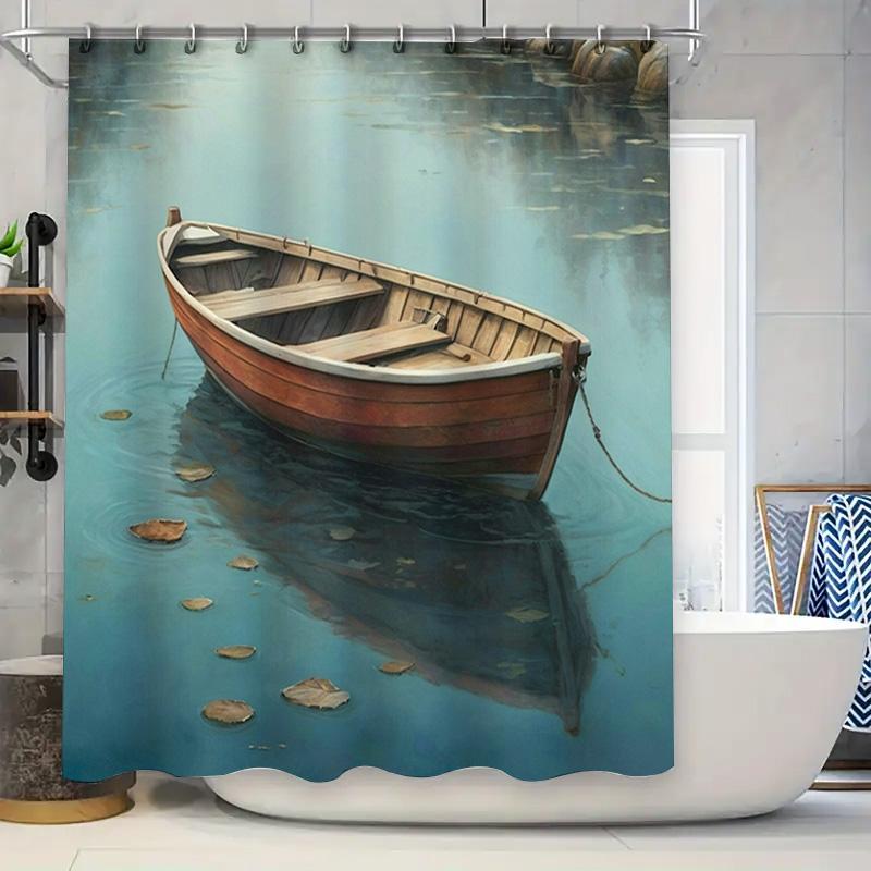 Wooden Boat Shower Curtain Bath Decor For Modern Bathroom Waterproof Fabric With Blue Water Effect Print Perfect Gift Idea (Brow W60H190(CM)-1 Pcs
Wooden Boat Shower Curtain Bath Decor For Modern Bathroom Waterproof Fabric With Blue Water Effect Print Perfect Gift Idea (Brow W60H190(CM)-1 Pcs