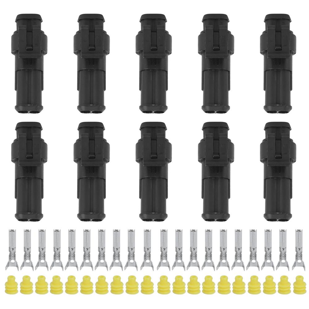 10 Sets 2 Pin Car Electrical Wire Connector Waterproof Plug Cable Male Female Terminal Socket
10 Sets 2 Pin Car Electrical Wire Connector Waterproof Plug Cable Male Female Terminal Socket