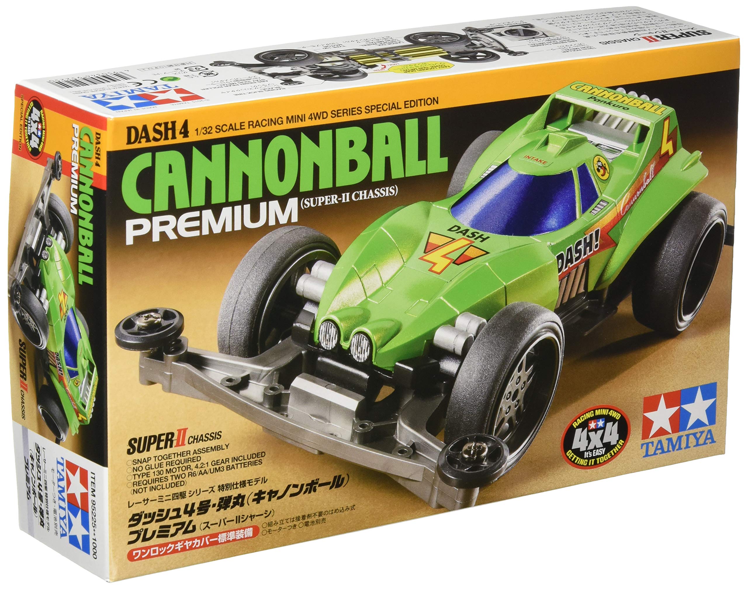 Tamiya Mini 4WD Специальное издание Dash 4 Bullet Premium II 95225 (Пушечное ядро) (Супер Шасси) зелёный
Tamiya Mini 4WD Специальное издание Dash 4 Bullet Premium II 95225 (Пушечное ядро) (Супер Шасси) зелёный