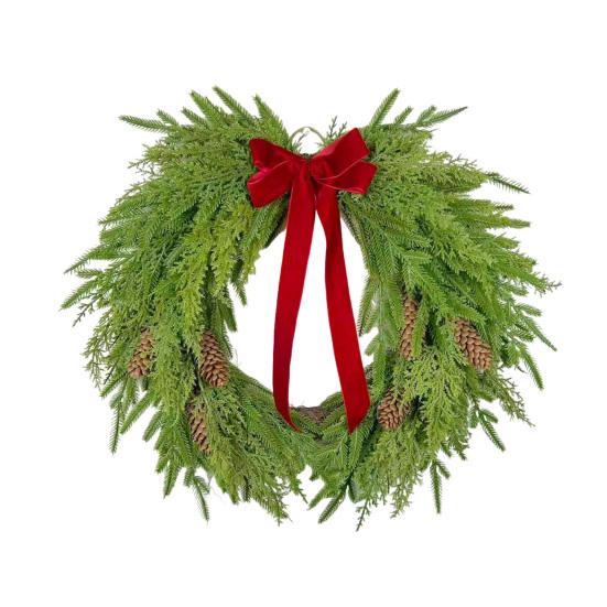 16 Inch Real Christmas Wreath for Front Touch Norfolk Pine Door Faux Cedar Greenery Wreath
16 Inch Real Christmas Wreath for Front Touch Norfolk Pine Door Faux Cedar Greenery Wreath