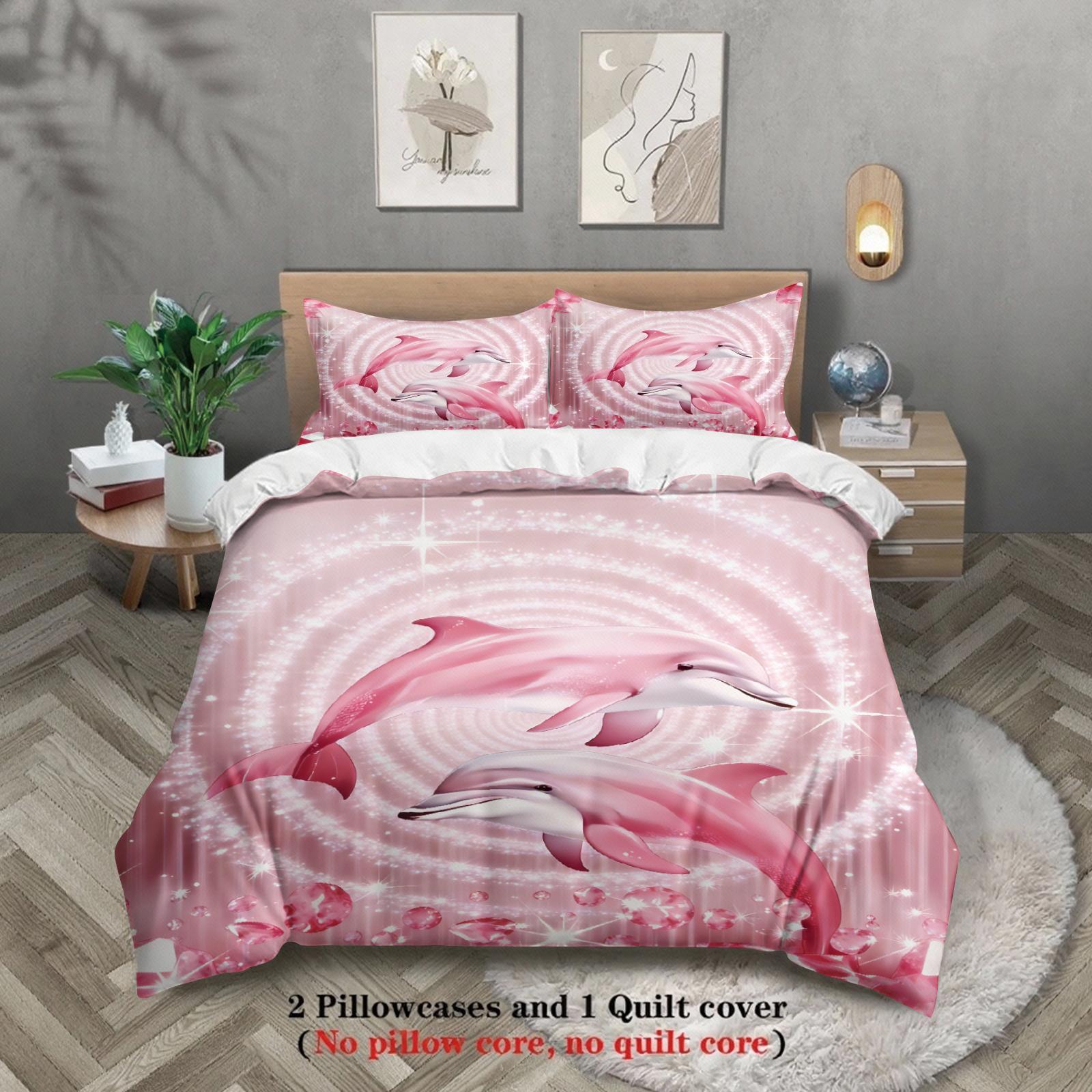 Dolphin Print Bedding Set Pink Dolphin Pattern Bedding With Duvet Cover & Pillowcases For Bedroom Decor EU Twin(135x200cm)
Dolphin Print Bedding Set Pink Dolphin Pattern Bedding With Duvet Cover & Pillowcases For Bedroom Decor EU Twin(135x200cm)