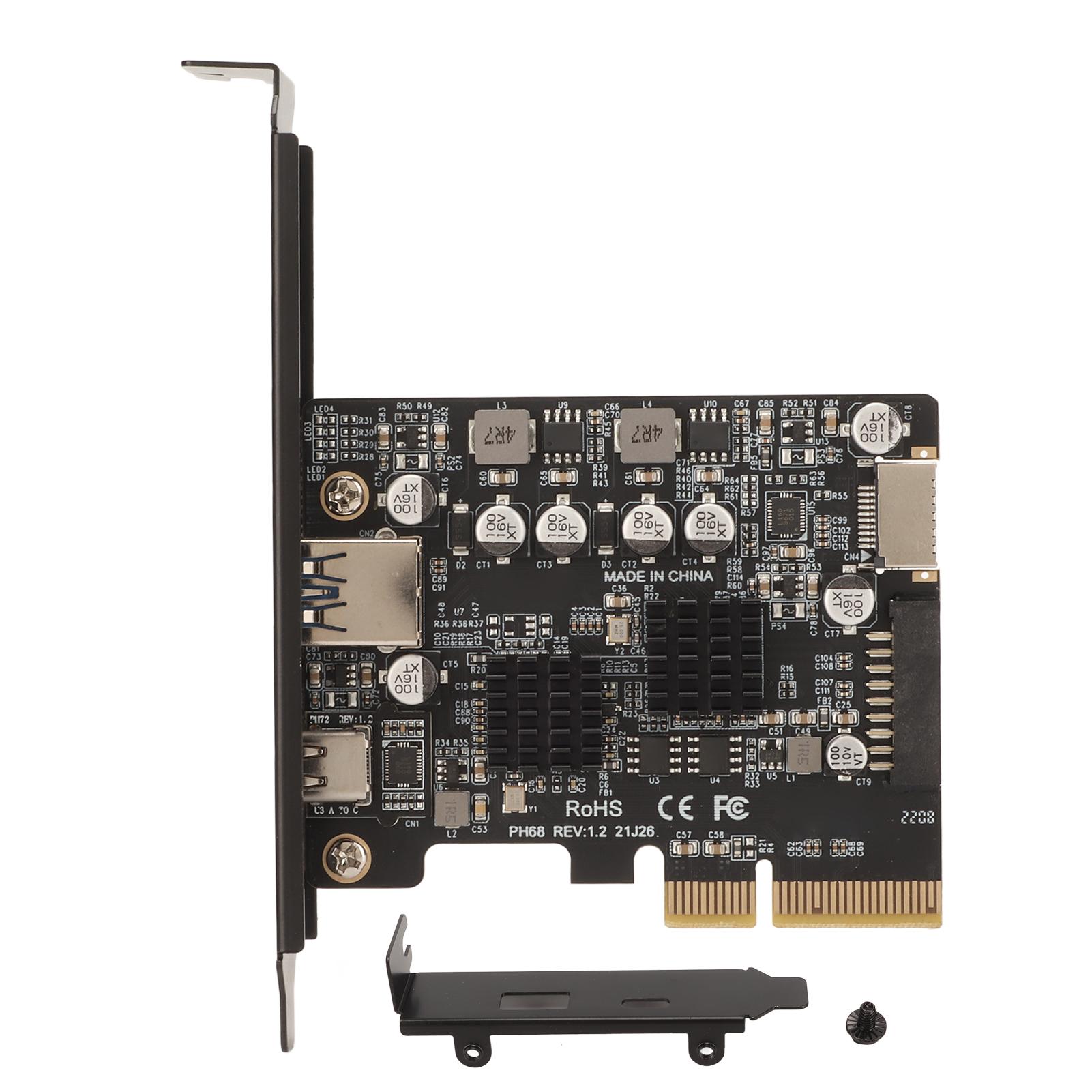 Карта розширення PCIe типу C, високошвидкісна 10 Гбіт/с, позолочені контакти на передній панелі типу E, карта розширення PCIE USB 3.2 для
Карта розширення PCIe типу C, високошвидкісна 10 Гбіт/с, позолочені контакти на передній панелі типу E, карта розширення PCIE USB 3.2 для