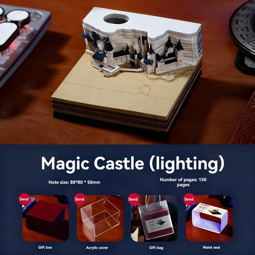 3D Castle Desk Calendar 2026 Weekly Planner with LED Light Architectural Paper Carving Art Memo Pad Notepad Desktop Decoration
3D Castle Desk Calendar 2026 Weekly Planner with LED Light Architectural Paper Carving Art Memo Pad Notepad Desktop Decoration