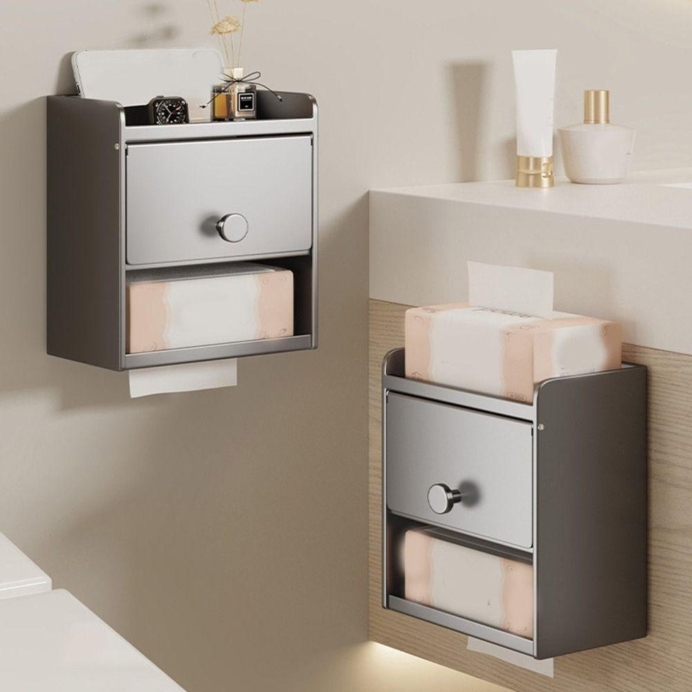 Large Capacity Toilet Paper Holder Waterproof Draw Tissue Box Toilet Paper Container for Home Grey-Style B
Large Capacity Toilet Paper Holder Waterproof Draw Tissue Box Toilet Paper Container for Home Grey-Style B