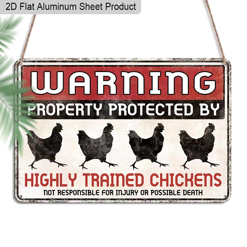 2D Flat 1pc Aluminum Sign Warning: Property Protected By Highly Trained Chickens Funny Farm Humor Wall Decor Plaque for Home Chicken Coop Garden 20*30cm
2D Flat 1pc Aluminum Sign Warning: Property Protected By Highly Trained Chickens Funny Farm Humor Wall Decor Plaque for Home Chicken Coop Garden 20*30cm