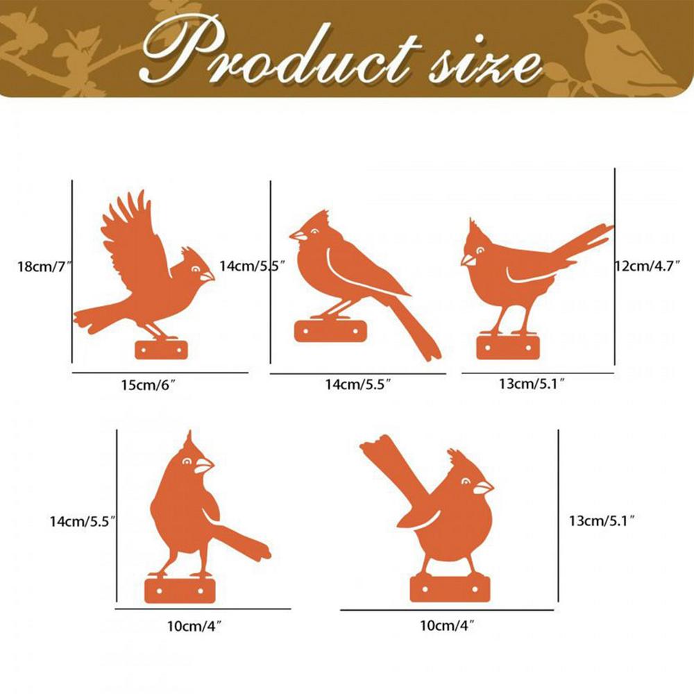 5pcs Vintage Iron Rust Bird Garden Decoration Metal Art Garden Stakes Outdoor Window Sills Planter Fence Branches Decor Signs
5pcs Vintage Iron Rust Bird Garden Decoration Metal Art Garden Stakes Outdoor Window Sills Planter Fence Branches Decor Signs
