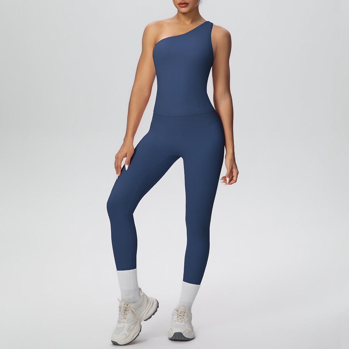 European & American Solid Color One-Shoulder Sports Vest with Yoga Pants Fitness Set Large
European & American Solid Color One-Shoulder Sports Vest with Yoga Pants Fitness Set Large