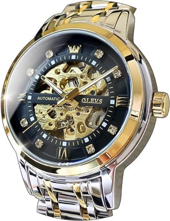 OLEVS Мужские часы Автоматические механические наручные часы Cool Skeleton Gentleman Brand Водонепроницаемые светящиеся из нержавеющей стали Черные простые
OLEVS Мужские часы Автоматические механические наручные часы Cool Skeleton Gentleman Brand Водонепроницаемые светящиеся из нержавеющей стали Черные простые