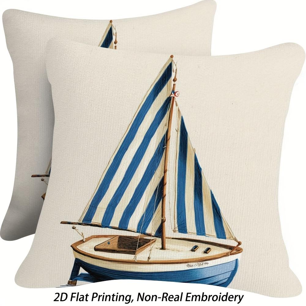 2PCS Sailing Style Sailboat Pillowcase Blue and Rice Dual Color Ocean Style Decor Pillowcase with Zipper for Living Room
2PCS Sailing Style Sailboat Pillowcase Blue and Rice Dual Color Ocean Style Decor Pillowcase with Zipper for Living Room