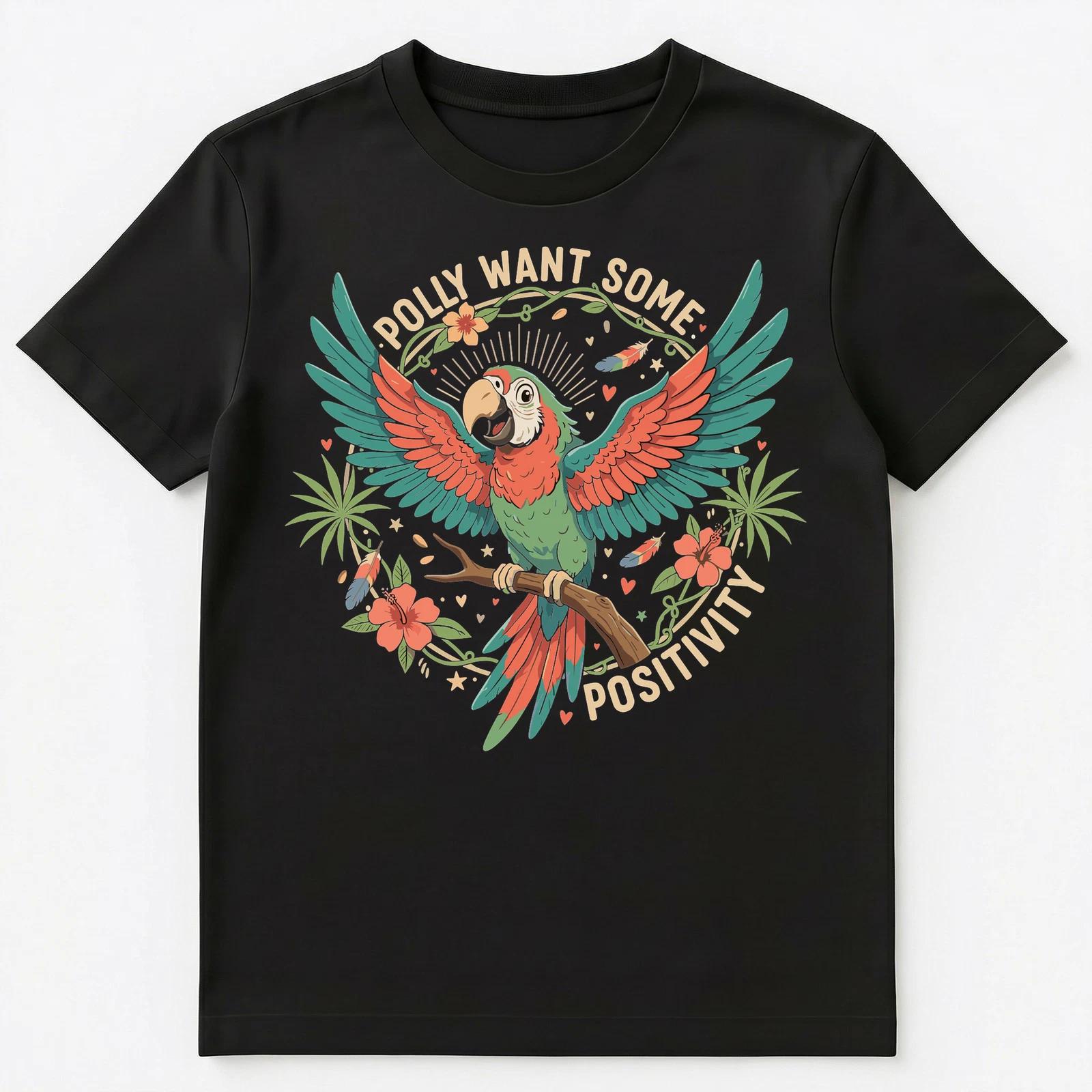 Polly Want Some Positivity Parrot Graphic Design Unisex T-Shirt M
Polly Want Some Positivity Parrot Graphic Design Unisex T-Shirt M
