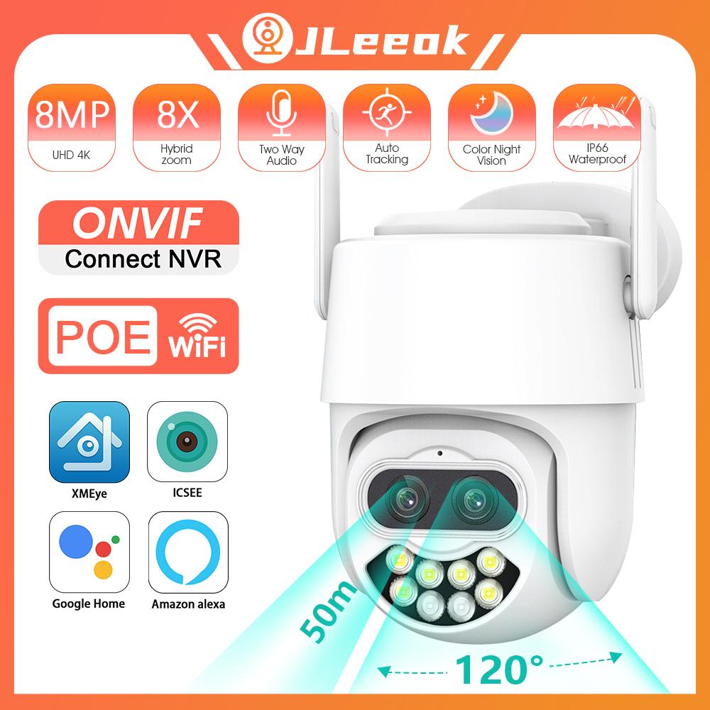 Jleeok Outdoor 4K 8MP Двойной объектив Wi-Fi + POE IP-камера беспроводного наблюдения 8-кратный оптический гибридный зум CCTV ICSEE Pro ONVIF NVR ИК-камера
Jleeok Outdoor 4K 8MP Двойной объектив Wi-Fi + POE IP-камера беспроводного наблюдения 8-кратный оптический гибридный зум CCTV ICSEE Pro ONVIF NVR ИК-камера