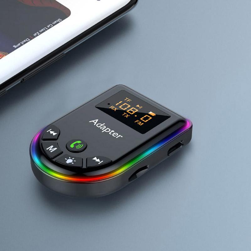 Q5 2-in-1 Bluetooth-compatible 5.3 Audio Adapter with Audio Receiver/Transmitter,Car MP3 Player with Colorful Ambient Light Type A
Q5 2-in-1 Bluetooth-compatible 5.3 Audio Adapter with Audio Receiver/Transmitter,Car MP3 Player with Colorful Ambient Light Type A