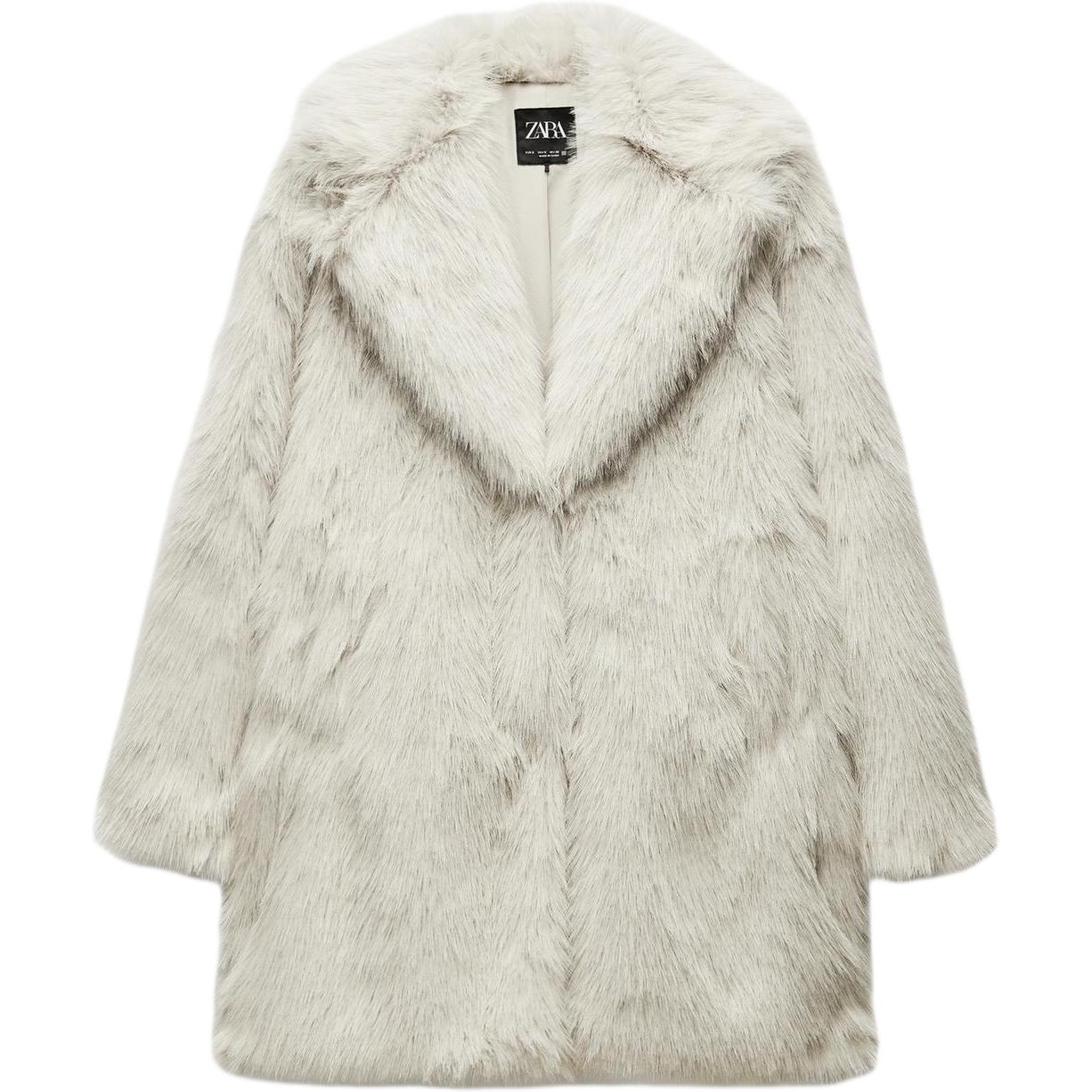 ZARA Women s Light Beige Off-White Oversized Lapel Faux Fur Mid-Length Coat 6318242-712 XS
ZARA Women s Light Beige Off-White Oversized Lapel Faux Fur Mid-Length Coat 6318242-712 XS