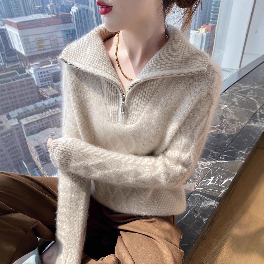 Women s Heavyweight Wool Half-Zip Sweater with Large Collar - Autumn/Winter Fashion S (Fits 80-95 lbs)
Women s Heavyweight Wool Half-Zip Sweater with Large Collar - Autumn/Winter Fashion S (Fits 80-95 lbs)