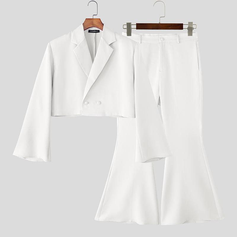 INCERUN Men Outfits Long Sleeve Cropped Tops and Long Flare Pants Casual Two Pieces Sets 5XL білий
INCERUN Men Outfits Long Sleeve Cropped Tops and Long Flare Pants Casual Two Pieces Sets 5XL білий