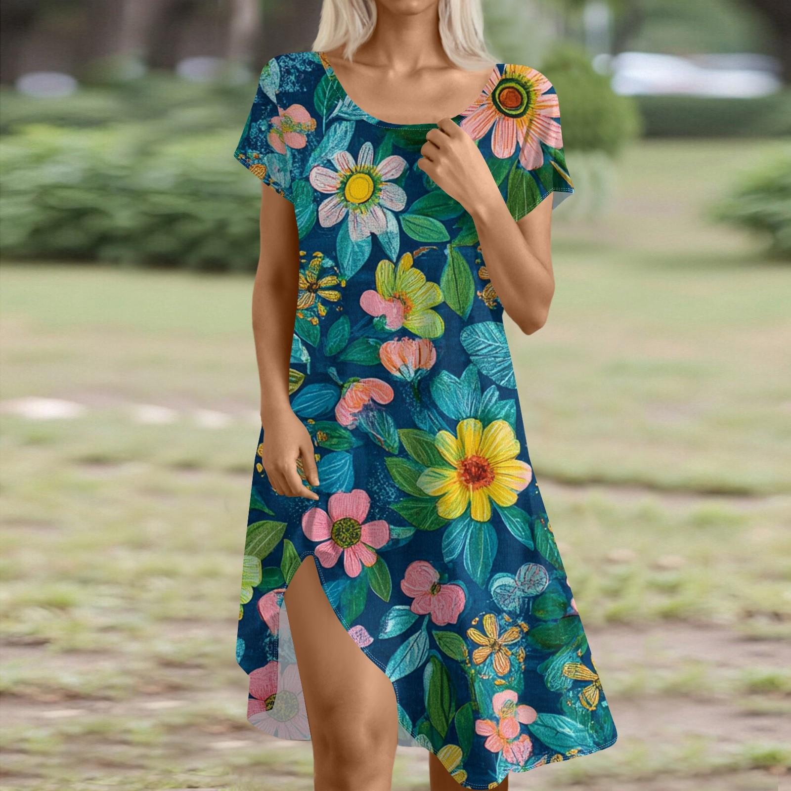 Short Sleeve Boho Dress For Women Casual Loose Fit Summer Sundress Floral Print Dress With Pockets L армия зеленый
Short Sleeve Boho Dress For Women Casual Loose Fit Summer Sundress Floral Print Dress With Pockets L армия зеленый