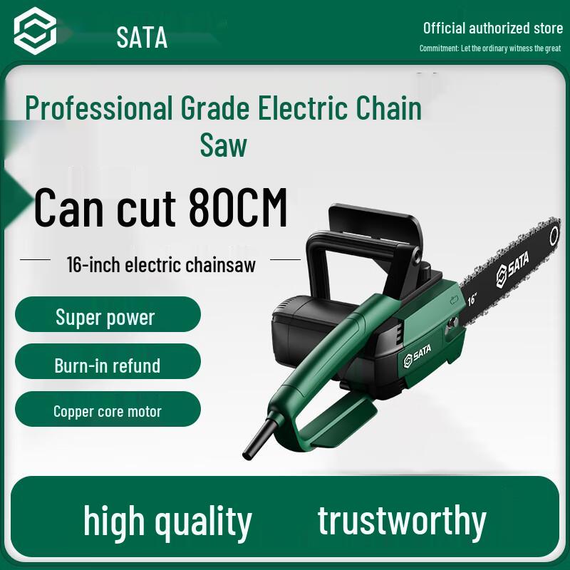 SATA 16-inch 220V Corded Electric Chainsaw CN plug (adapter included)
SATA 16-inch 220V Corded Electric Chainsaw CN plug (adapter included)